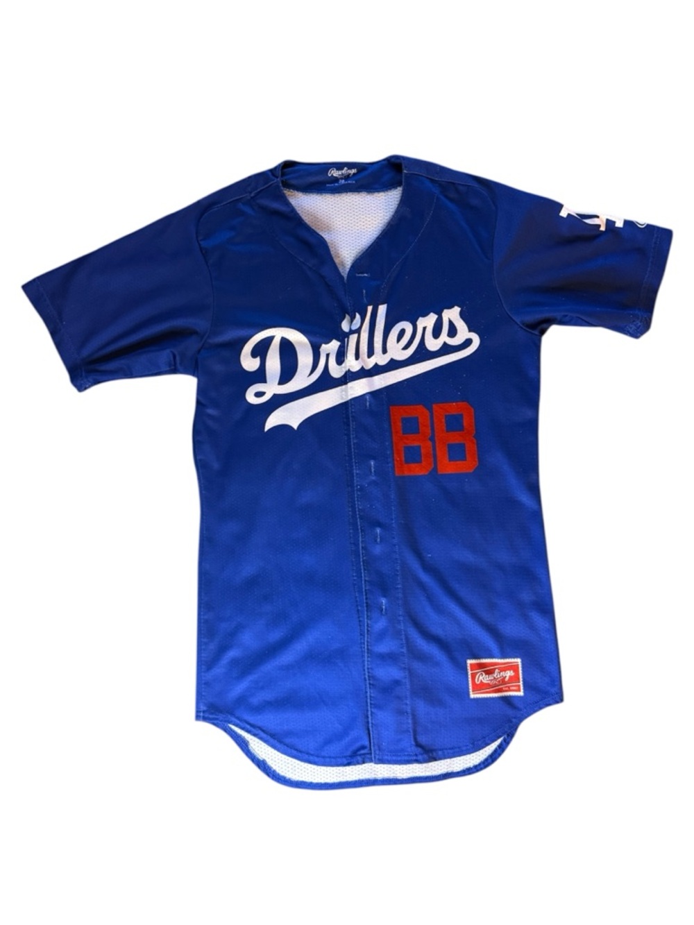 Vintage Rawlings Tulsa Drillers Baseball Jersey BB Lettering Size 38 Blue MiLB